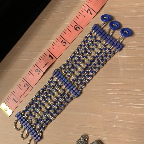 Beaded soft cuff bracelet 7 inch length - unique! - Picture 3 of 3